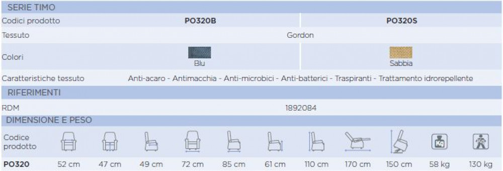 Poltrona elettrica relax alzapersona 2 motori Timo Moretti - Deambulus