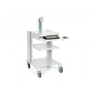 CARRELLO PRO - 2 ripiani, tastiera, supp. monitor, cassetto
