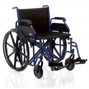 CP300 - Carrozzina pieghevole ad autospinta in acciaio verniciato - Telaio stabilizzante a doppia crociera - Bariatrica