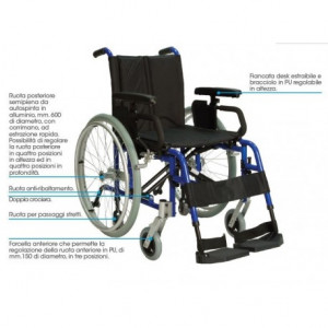 Carrozzina Leggera Doppia Crociera Braccioli Elevabili -TERMIGEA CAR-PL