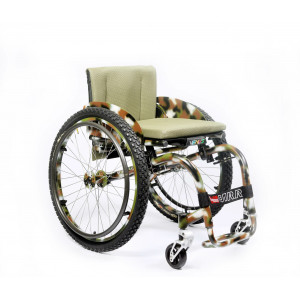 VENUS ADVENTURE carrozzina ortopedica con telaio rigido in titanio/alluminio, con frog-legs e ammortizzatore regolabile di serie, con sedile regolabile in altezza, inclinazione e posizione