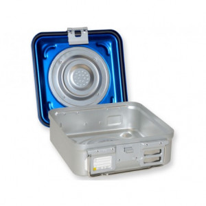 CONTAINER CON VALVOLA piccolo h100 mm - blu forato CONTAINER CON VALVOLA piccolo h100 mm - blu forato