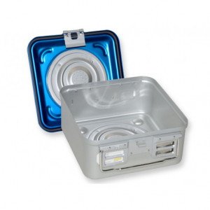 CONTAINER CON VALVOLA piccolo h135 mm - blu forato CONTAINER CON VALVOLA piccolo h135 mm - blu forato