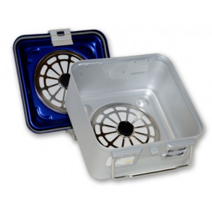 CONTAINER CON FILTRO piccolo h150 mm - blu forato CONTAINER CON FILTRO piccolo h150 mm - blu forato