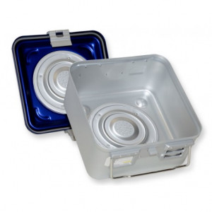 CONTAINER CON VALVOLA piccolo h150 mm - blu forato CONTAINER CON VALVOLA piccolo h150 mm - blu forato