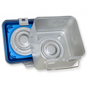 CONTAINER CON VALVOLA piccolo h200 mm - blu forato CONTAINER CON VALVOLA piccolo h200 mm - blu forato