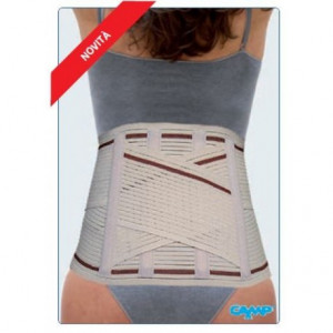 Corsetto elastico lombosacrale con rinforzi paravertebralie supporto lombare ad incrocio