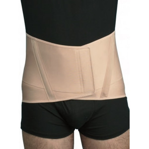 523 Uomo - Corsetto elastico lombosacrale con rinforzi paravertebrali e supporto lombare ad incrocio