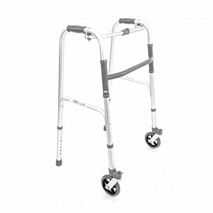 DE32P - DEAMBULATORE FISSO PIEGHEVOLE CON DUE PUNTALI E DUE RUOTE ANT.GRANDI PIROETTANTI CON BLOCCO DIREZIONALE