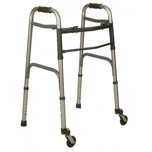 Deambulatore Fisso Pieghevole Con Due Ruote Piroettanti E Due Puntali Termigea - De9