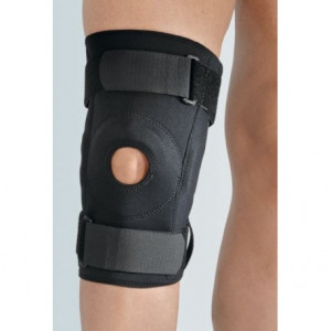 Ginocchiera in Neoprene armata con snodo policentrico e stabilizzatore rotuleo orientabile, altezza 32 cm