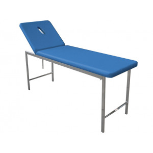 27405 - LETTINO CLASSICO VISITA CON FORO - cromato - blu 27405 - LETTINO CLASSICO VISITA CON FORO - cromato - blu