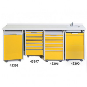 45303 - Piano Lavoro Bianco 234 Cm - Lavello A Destra 45303 - Piano Lavoro Bianco 234 Cm - Lavello A Destra