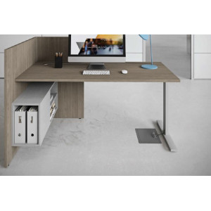 SCRIVANIA CON PIANO IN LEGNO E GAMBE IN METALLO P80 - KP2SA