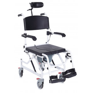 RS844 - Sedia comoda per WC e doccia su ruote – Imbottitura in PU – Basculante