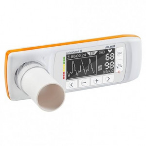 Art. 911029I1 SMART - Spirometro MIR Spirobank II con ossimetro + Display Grafico, Bluetooth, Software WinspiroPRO, App per iPad Gratuita e Cavo USB