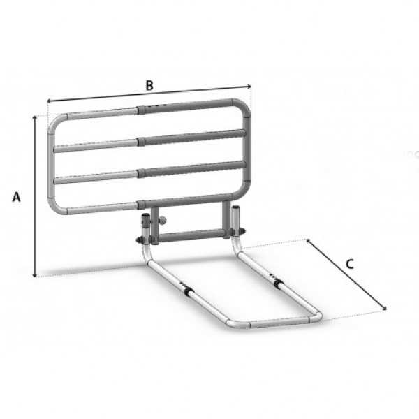 Sponda da letto anticaduta- telescopica - ribaltabile