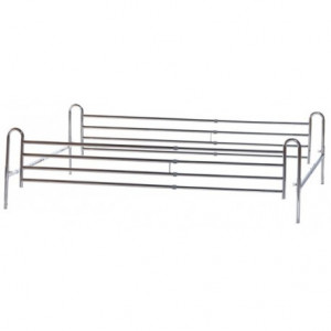 Sponda universale telescopica in acciaio cromato - Regolabile in larghezza e lunghezza Sponda universale telescopica in acciaio cromato - Regolabile in larghezza e lunghezza