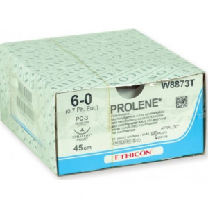 SUTURA MONOFILAMENTO ETHICON PROLENE - 6/0 ago 16 mm  SUTURA MONOFILAMENTO ETHICON PROLENE - 6/0 ago 16 mm